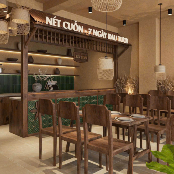 Thiết kế và thi công nhà hàng cuốn tại Linh Đàm, Hà Nội